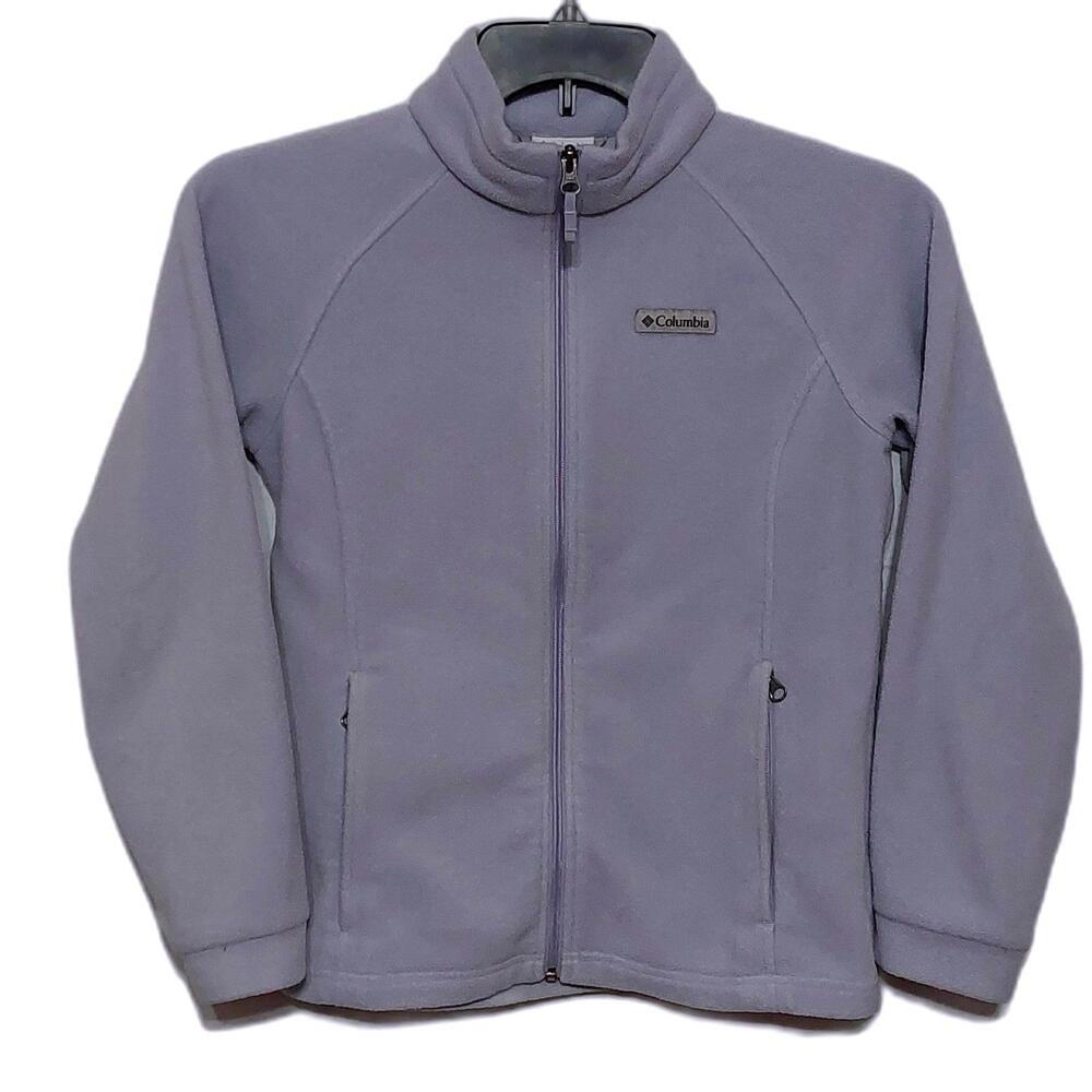 Columbia Benton Springs Girls Fleece Jacket Light Purple Full Zip Large 14/16